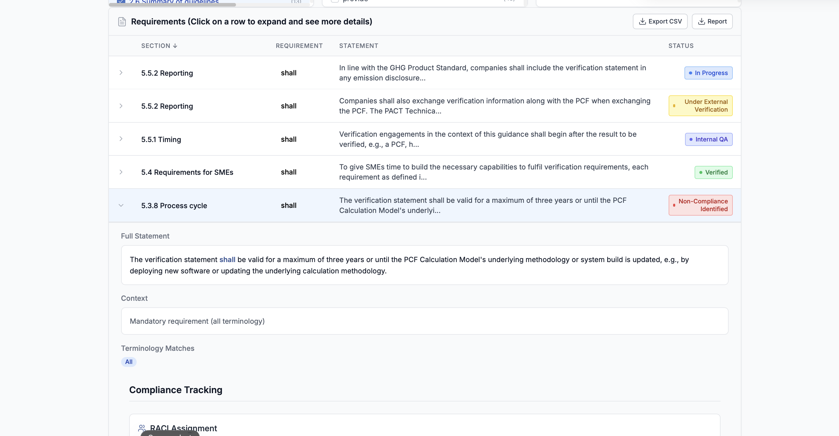 User Compliance Input